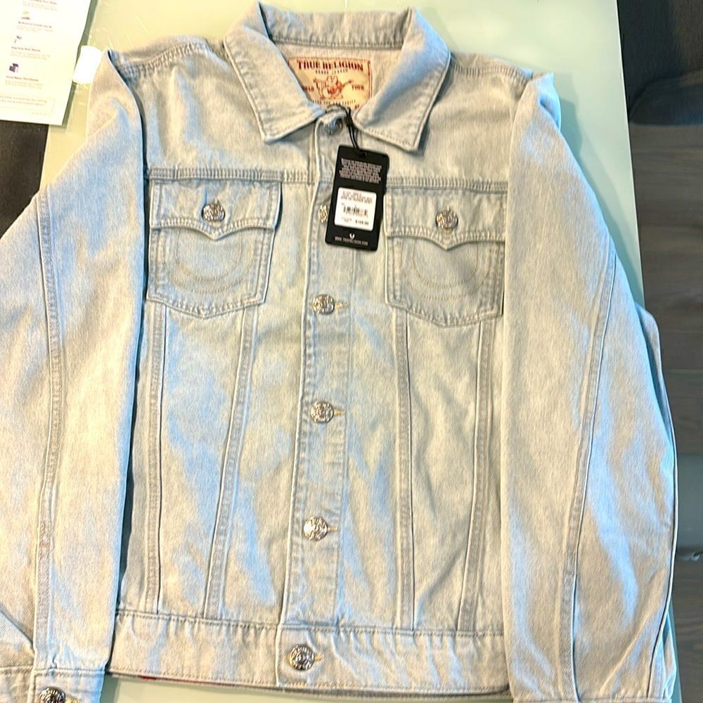 True Religion NWT denim jacket, light blue wash large $159.00
